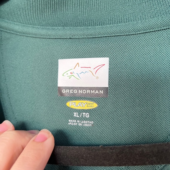 Greg Norman Large Green Polo Golf Shirt Long Sleeve XL - Picture 2 of 7